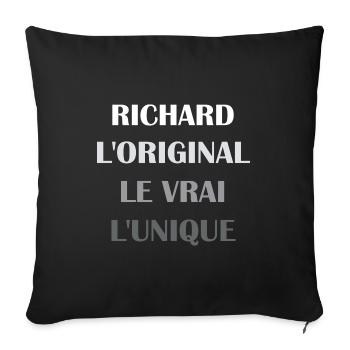 richard - Housse de coussin décorative 45 x 45 cm - noir - Devant