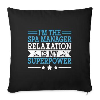 SPA Manager Job Wellness Funny SPA Management Sayi - Sofa pillowcase 17,3'' x 17,3'' (45 x 45 cm) - black - Front