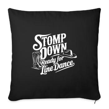 La danse en ligne, mon sport de danse et ma passion - Housse de coussin décorative 45 x 45 cm - noir - Devant
