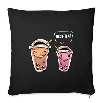Besties Graphic Tea Lover Tea Drinker Tea Brewing - Sofakissenbezug 45 x 45 cm - Schwarz - Vorne