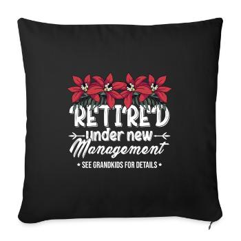 Retired Under New Management See Grandkids Pension - Sofakissenbezug 45 x 45 cm - Schwarz - Vorne