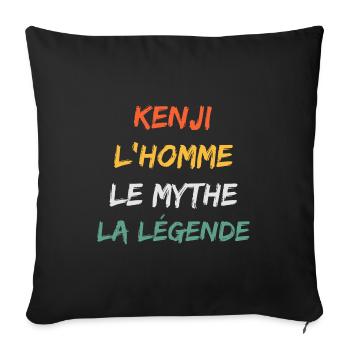 kenji 'homme le mythe la légende - Housse de coussin décorative 45 x 45 cm - noir - Devant