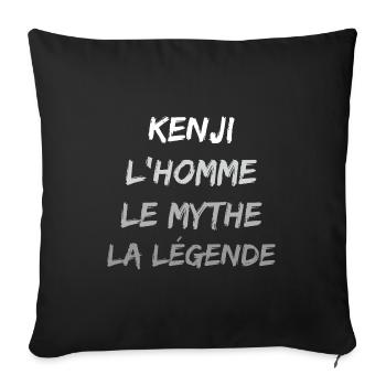 kenji 'homme le mythe la légende - Housse de coussin décorative 45 x 45 cm - noir - Devant