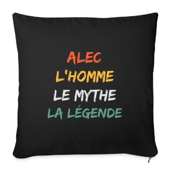 alec 'homme le mythe la légende - Housse de coussin décorative 45 x 45 cm - noir - Devant