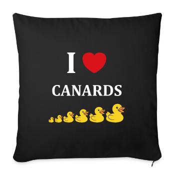 Petit canard - Housse de coussin décorative 45 x 45 cm - noir - Devant