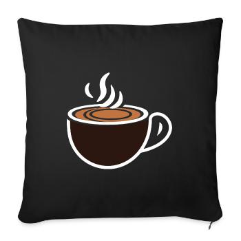 Humour petit chocolat chaud - Housse de coussin décorative 45 x 45 cm - noir - Devant