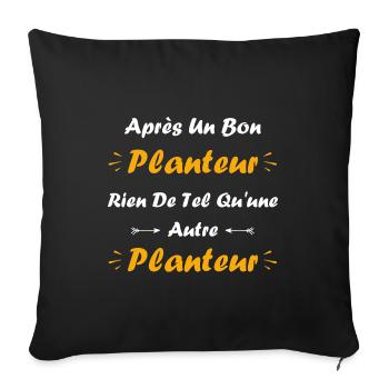 Humour punch planteur - Housse de coussin décorative 45 x 45 cm - noir - Devant
