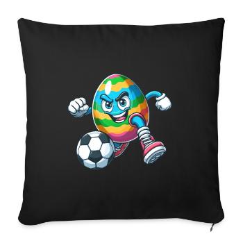 Easter Egg Soccer Game, Soccer Player Easter - Sofa pillowcase 17,3'' x 17,3'' (45 x 45 cm) - black - Front