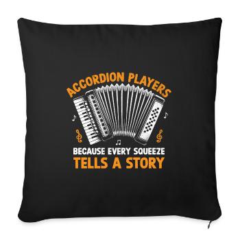 Joueurs d’accordéon parce que chaque pression dit un St - Housse de coussin décorative 45 x 45 cm - noir - Devant