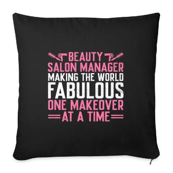 SPA Manager Job Wellness Funny SPA Management Sayi - Sofa pillowcase 17,3'' x 17,3'' (45 x 45 cm) - black - Front
