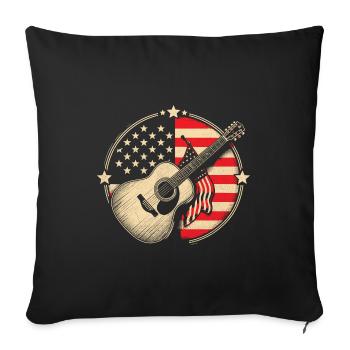 American Flag Country Music Song Lover USA Patriot - Sofa pillowcase 17,3'' x 17,3'' (45 x 45 cm) - black - Front