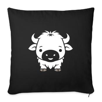 Büffel - Sofakissenbezug 45 x 45 cm - Schwarz - Vorne