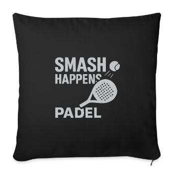 Smash Happens, Padel - Housse de coussin décorative 45 x 45 cm - noir - Devant