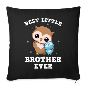 Best Little Brother Ever - Little owl brother - Sofa pillowcase 17,3'' x 17,3'' (45 x 45 cm) - black - Front