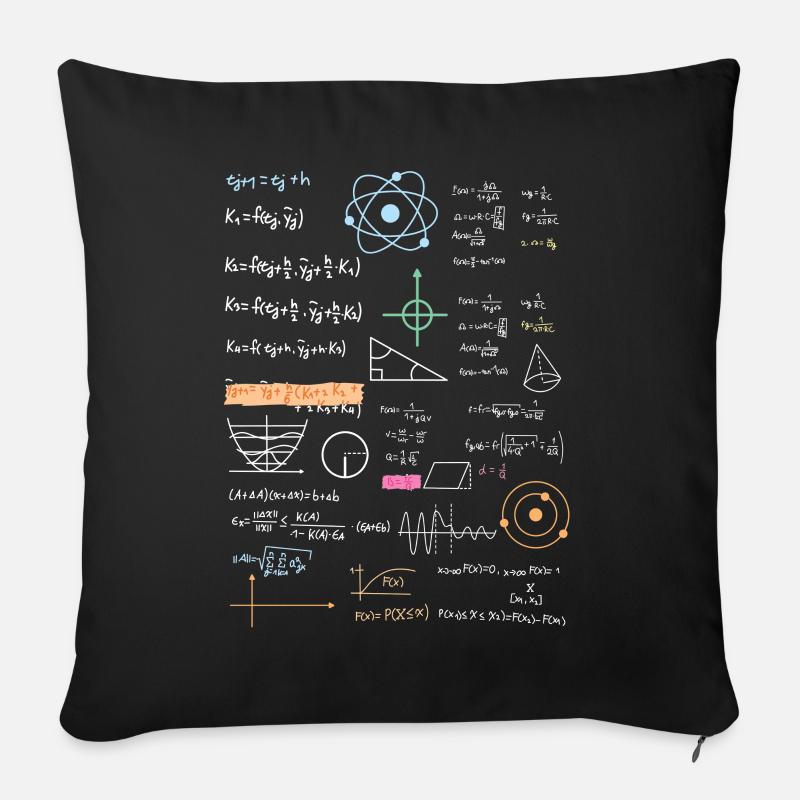 Teacher formulary physics - Sofa pillowcase 17,3'' x 17,3'' (45 x 45 cm) - black