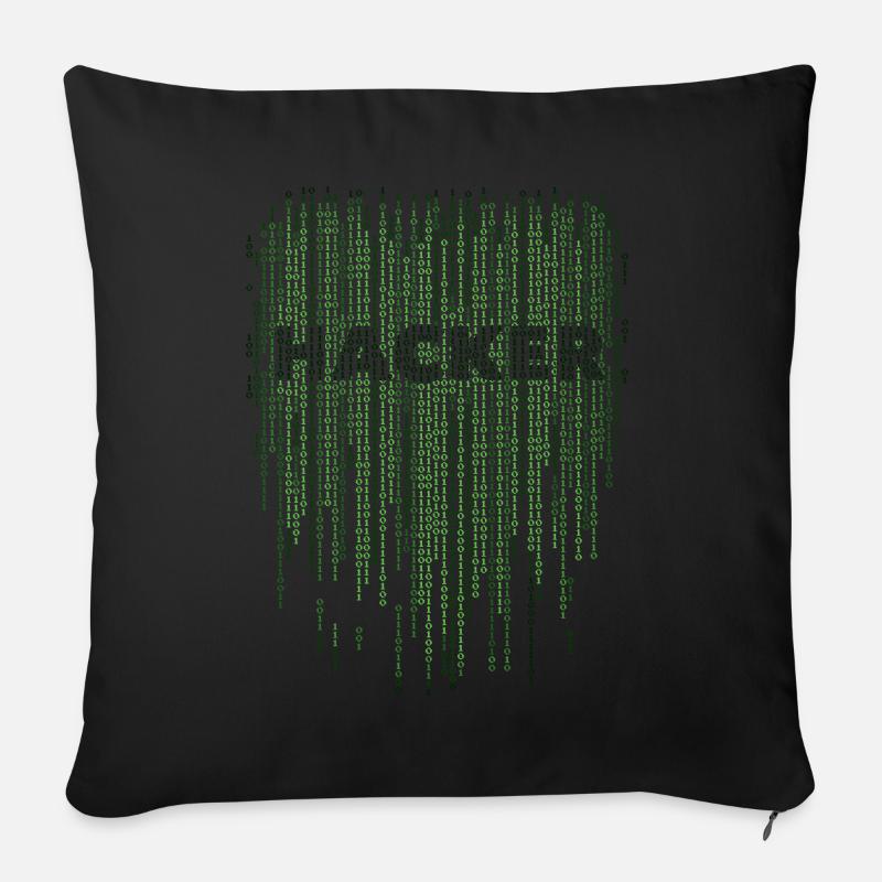 Hacker matrix - Sofa pillowcase 17,3'' x 17,3'' (45 x 45 cm) - black