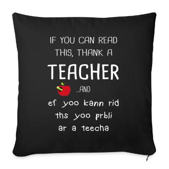Teacher out of conviction teaching passion - Sofa pillowcase 17,3'' x 17,3'' (45 x 45 cm) - black - Front