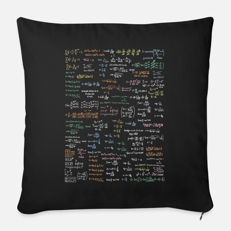 Maths de collection de formule - Housse de coussin décorative 45 x 45 cm - noir