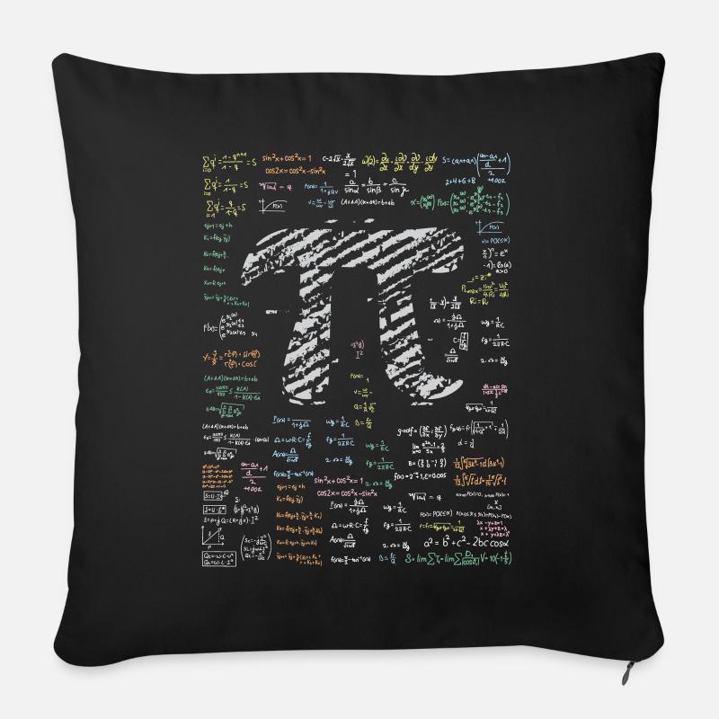 Math number pi - Sofa pillowcase 17,3'' x 17,3'' (45 x 45 cm) - black