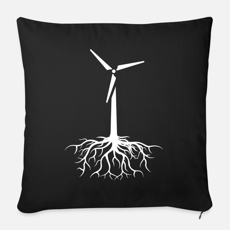 énergie éolienne - Housse de coussin décorative 45 x 45 cm - noir