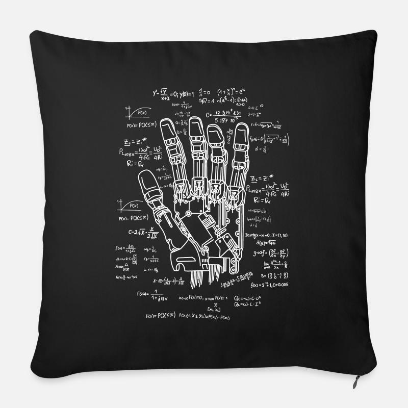 Formulaire ingénieur robot - Housse de coussin décorative 45 x 45 cm - noir