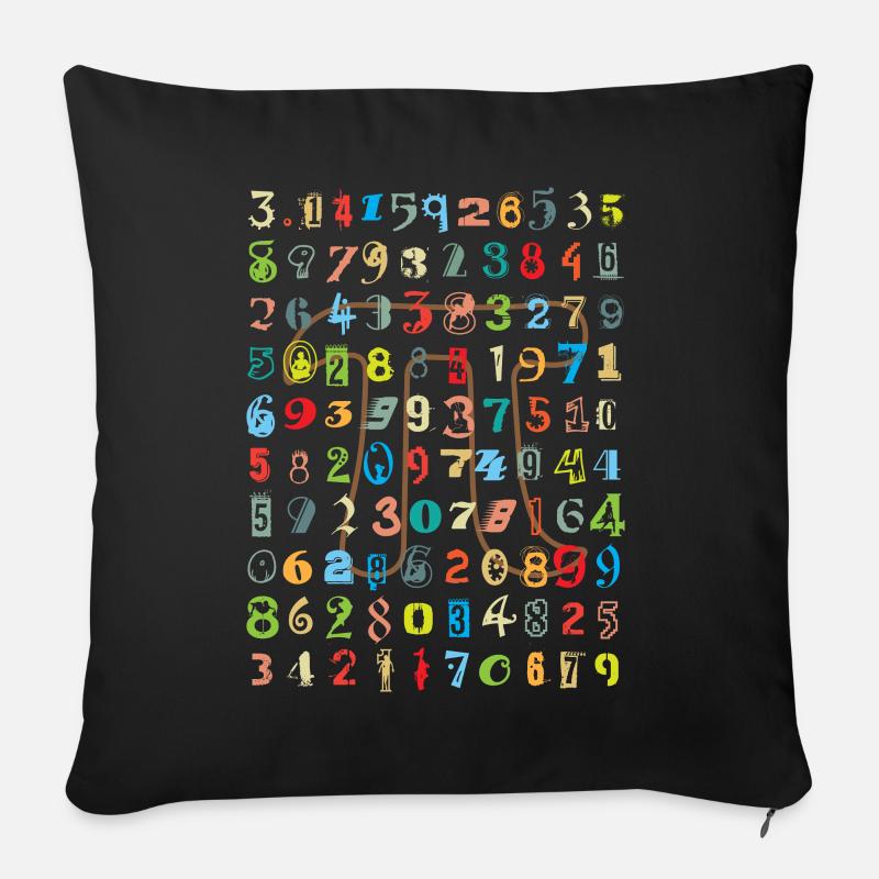 Number Pi Math lessons - Sofa pillowcase 17,3'' x 17,3'' (45 x 45 cm) - black