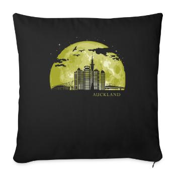 AUCKLAND Moon Light Nuit Etoiles Skyline - Housse de coussin décorative 45 x 45 cm - noir - Devant