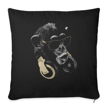 Monkey DJ Bling - Sofa pillowcase 17,3'' x 17,3'' (45 x 45 cm) - black - Front