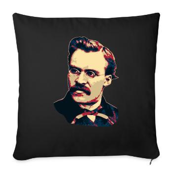 Friedrich Nietzsche - Sofakissenbezug 45 x 45 cm - Schwarz - Vorne
