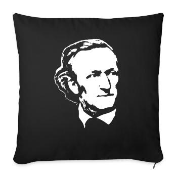 Richard Wagner White On Black - Sofa pillowcase 17,3'' x 17,3'' (45 x 45 cm) - black - Front