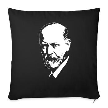 Sigmund Freud White On Black - Sofa pillowcase 17,3'' x 17,3'' (45 x 45 cm) - black - Front