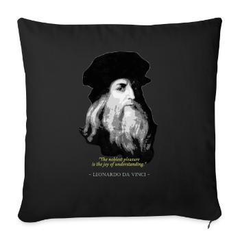 Leonardo Da Vinci Quote - Sofa pillowcase 17,3'' x 17,3'' (45 x 45 cm) - black - Front