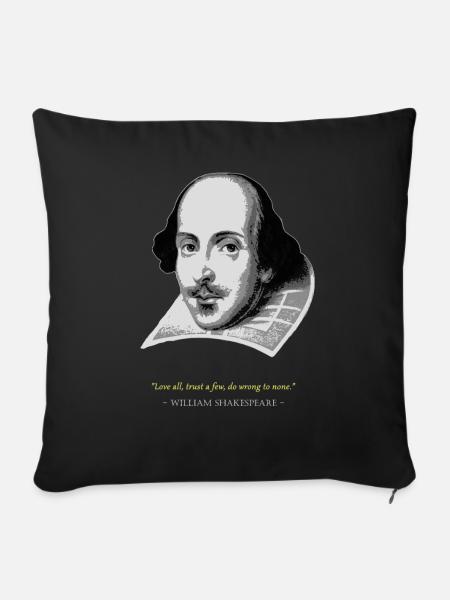 William ShakespeareZitat - Sofakissenbezug 45 x 45 cm - Schwarz