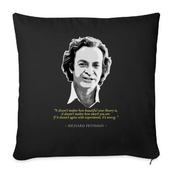Richard Feynman Quote - Sofa pillowcase 17,3'' x 17,3'' (45 x 45 cm) - black - Front
