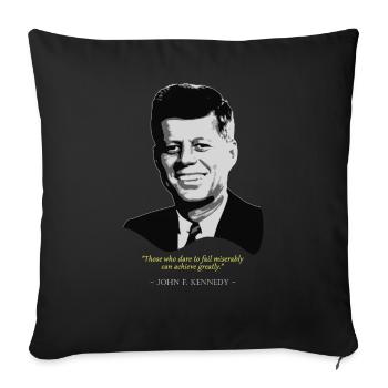 John F. Kennedy Quote - Sofa pillowcase 17,3'' x 17,3'' (45 x 45 cm) - black - Front