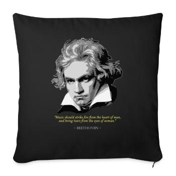 Beethoven Quote - Sofa pillowcase 17,3'' x 17,3'' (45 x 45 cm) - black - Front