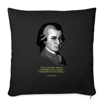 Mozart Quote - Sofa pillowcase 17,3'' x 17,3'' (45 x 45 cm) - black - Front