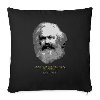 Karl Marx Quote - Sofa pillowcase 17,3'' x 17,3'' (45 x 45 cm) - black - Front