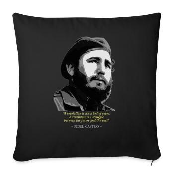 Fidel Castro Quote - Sofa pillowcase 17,3'' x 17,3'' (45 x 45 cm) - black - Front