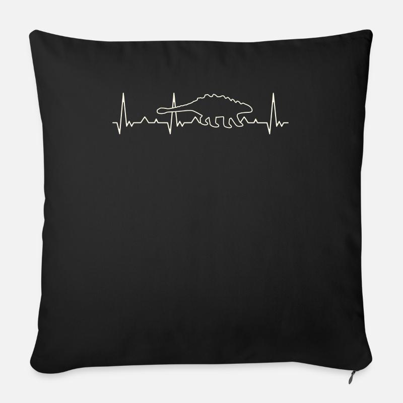 ANKYLOSAURUS EKG HerzSchlag - Sofakissenbezug 45 x 45 cm - Schwarz