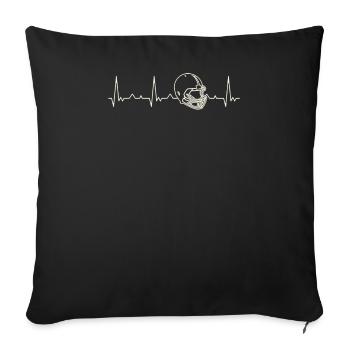 Casco de fútbol americano genial. Corazón. Amor. - Housse de coussin décorative 45 x 45 cm - noir - Devant