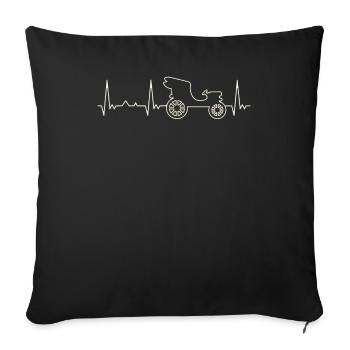 Car Classic 1880s. Heart. Love. EKG. Pulse. Beat. - Sofa pillowcase 17,3'' x 17,3'' (45 x 45 cm) - black - Front