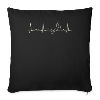 Frisbee Catch Ultimate Disc Golf. Heart. Love. - Sofa pillowcase 17,3'' x 17,3'' (45 x 45 cm) - black - Front