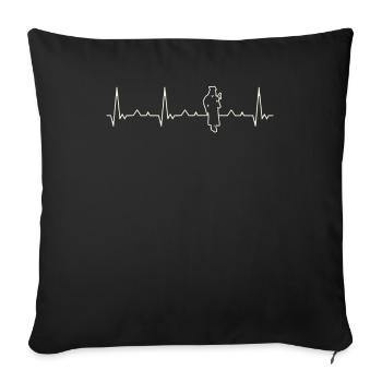 Abschluss Absolventin. Herz. Liebe. Ekg. Impuls. - Sofakissenbezug 45 x 45 cm - Schwarz - Vorne