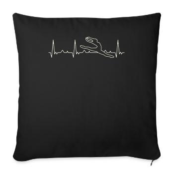 Gimnasta Chica saltando gracia. Corazón. Amor. - Housse de coussin décorative 45 x 45 cm - noir - Devant