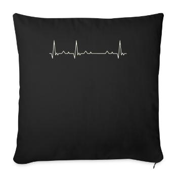 Helicóptero. Corazón. Amor. Ekg. Legumbres. - Housse de coussin décorative 45 x 45 cm - noir - Devant