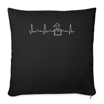 Hürde Sprint Dash Sprung. Herz. Liebe. Ekg. - Sofakissenbezug 45 x 45 cm - Schwarz - Vorne