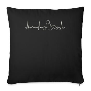 Chica de verano para tomar el sol. Corazón. Amor. - Housse de coussin décorative 45 x 45 cm - noir - Devant