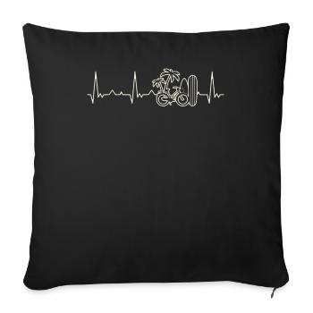 Palma de la tabla de surf de la bicicleta de - Housse de coussin décorative 45 x 45 cm - noir - Devant