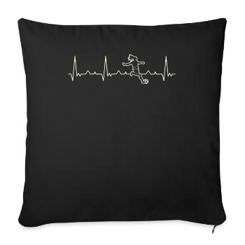 Girl Jugador de fútbol disparó. Corazón. Amor. - Housse de coussin décorative 45 x 45 cm - noir - Devant